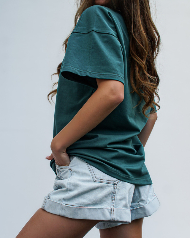 COOL GIRL long green T-shirt