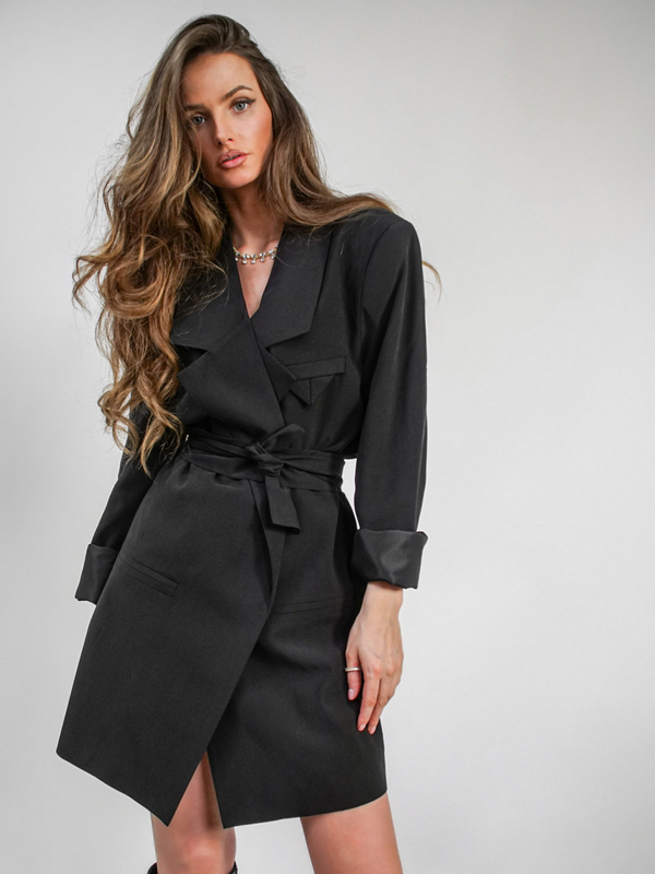 Jacket-Dress MAN WAS HERE black