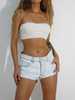 LILA LOU striped band top light beige