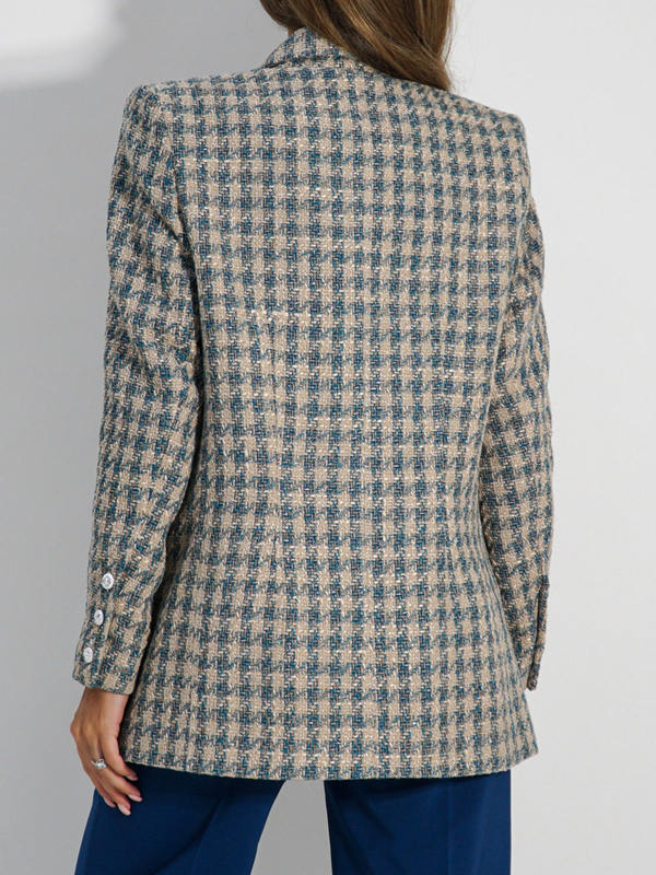 COCO jacket beige and navy blue