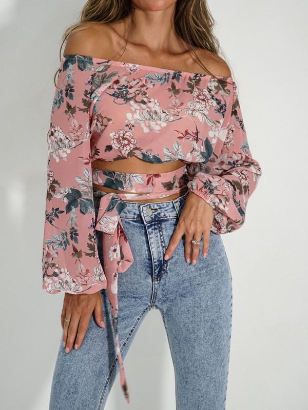 PRIME floral spangled blouse