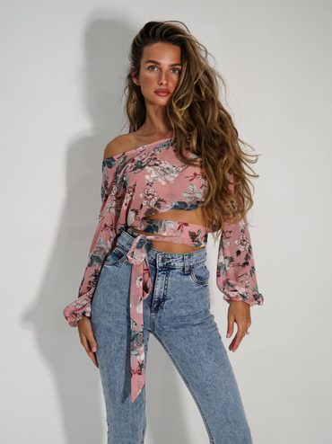 PRIME floral spangled blouse