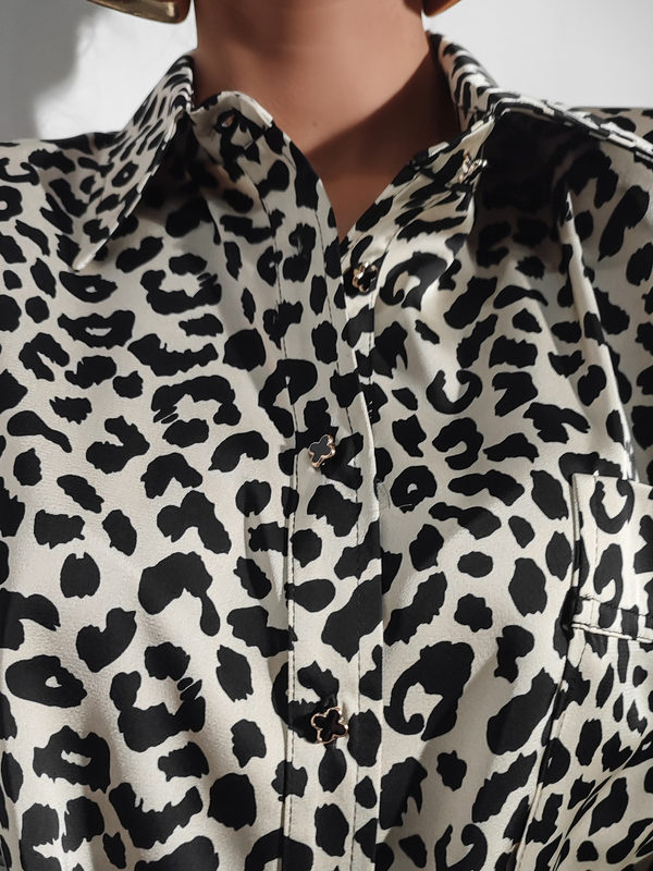 Koszula CUBA LIBRE ecru panterka