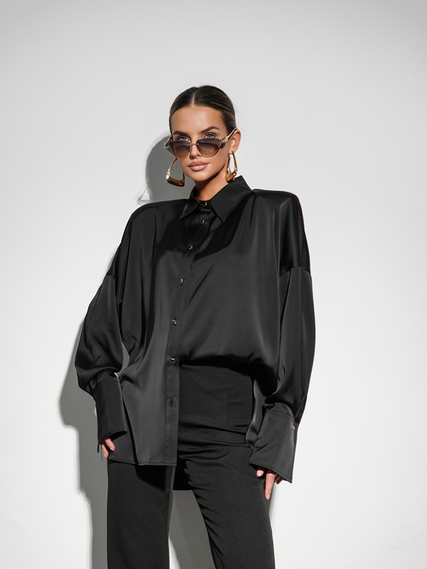 Koszula CUBA LIBRE czarna satyna