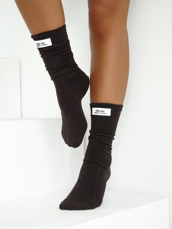 LILA LOU brown socks