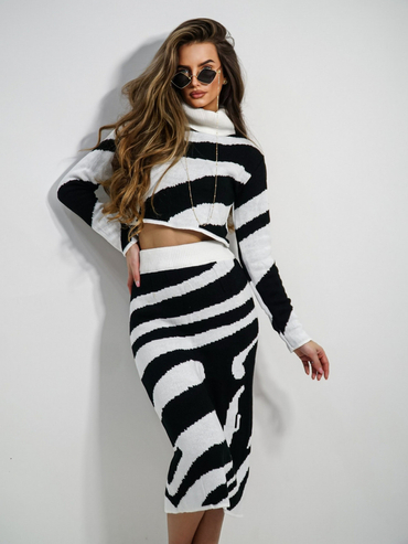 Komplet ZEBRA biało-czarny