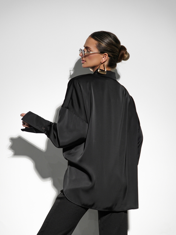 Koszula CUBA LIBRE czarna satyna