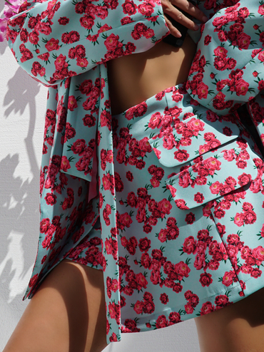 Skirt-shorts FOR YOU mint flowers