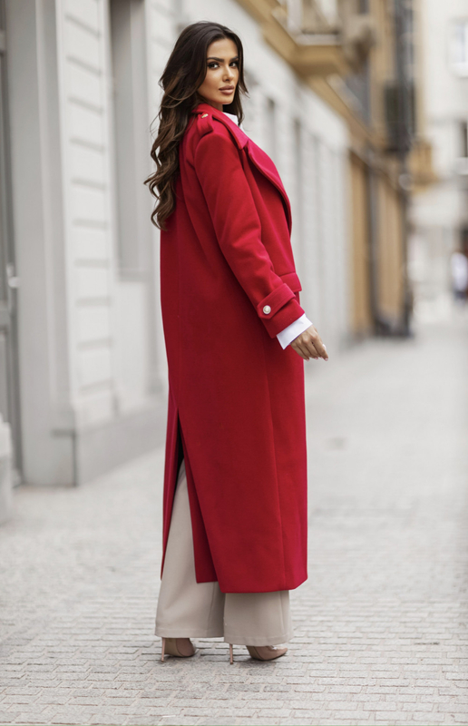 LE LONG coat red