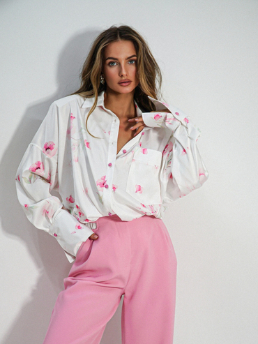 CUBA LIBRE shirt white flowers