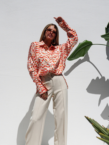 CUBA LIBRE shirt beige and red