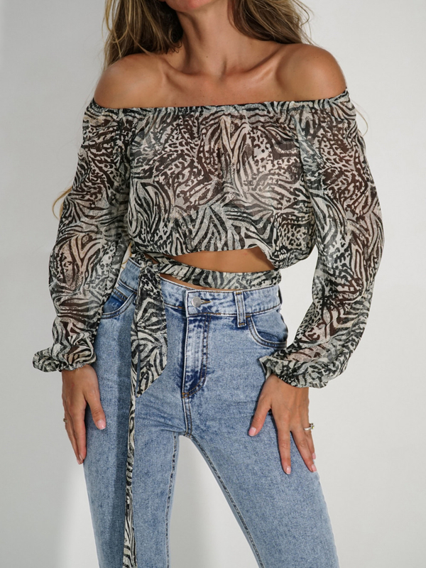 PRIME zebra spangled blouse