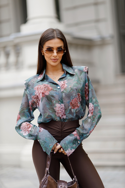 CAMILLA green shirt with flowers