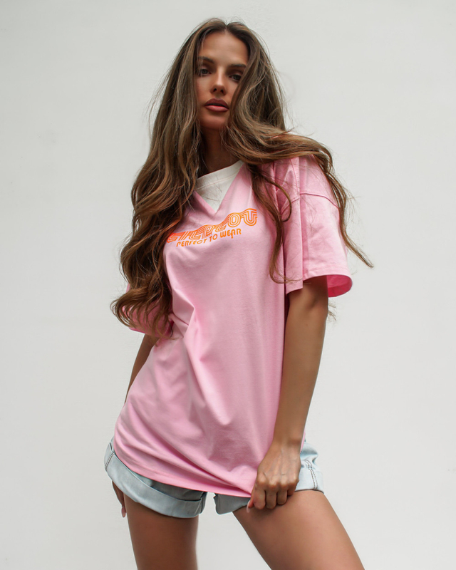 COOL GIRL long pink t-shirt