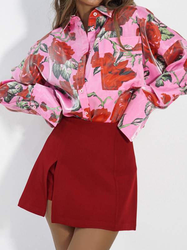 FIORE skirt-shorts maroon