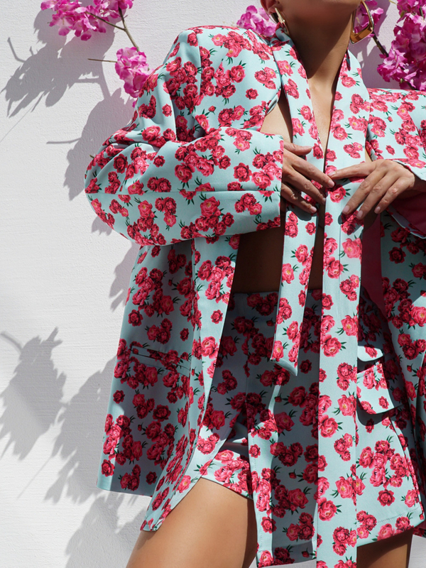 Żakiet ABOUT YOU miętowy kwiaty