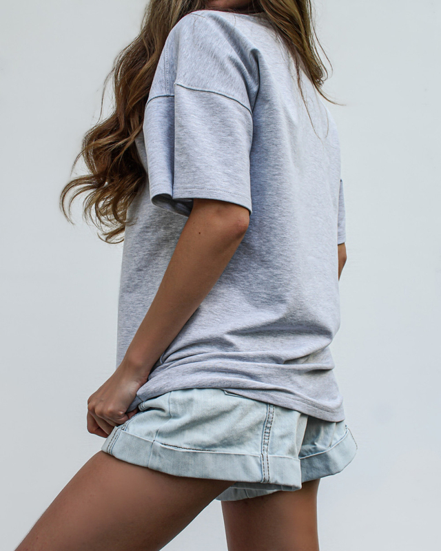 T-shirt COOL GIRL długi grey