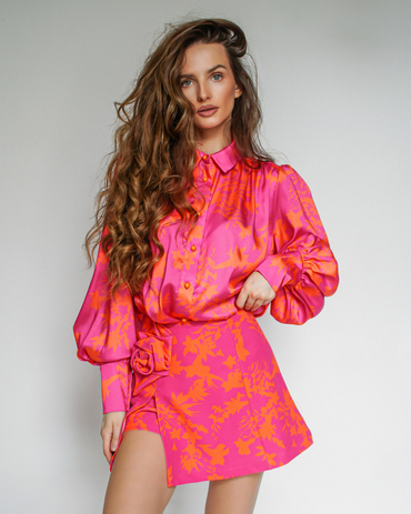 ROSE PINK-ORANGE skirt-shorts