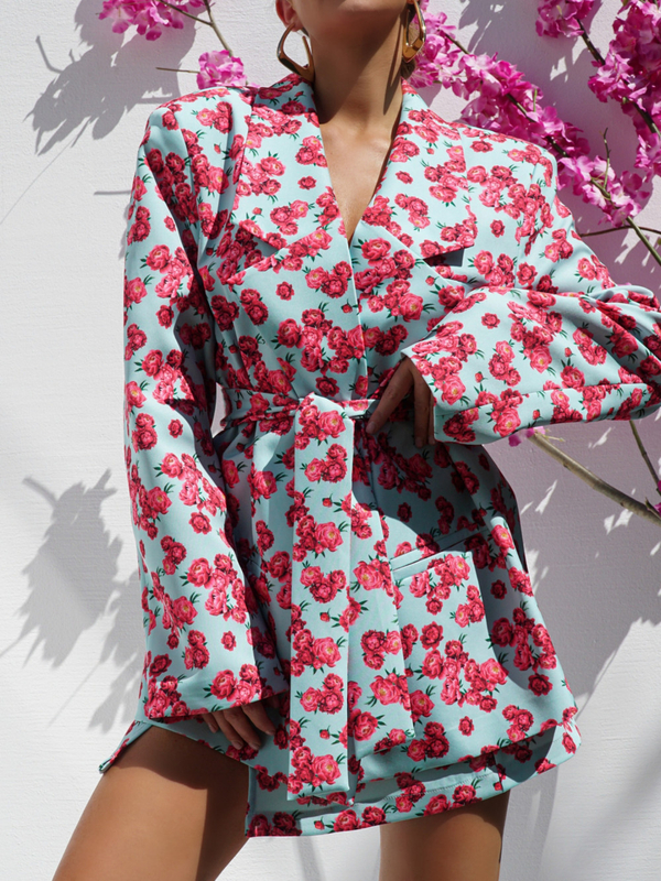 Żakiet ABOUT YOU miętowy kwiaty