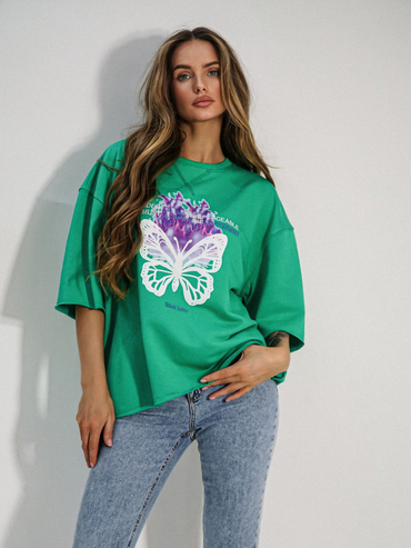 T-Shirt BUTTERFLY zielony