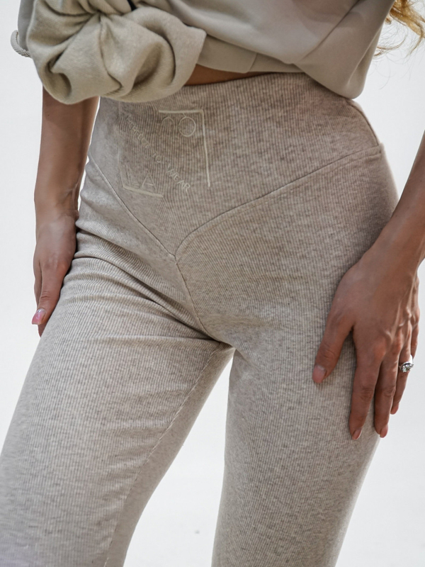 HYPNOTIZED LOGO leggings beige melange