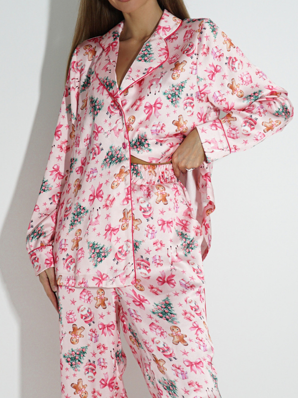 Christmas pajamas SANTA pink