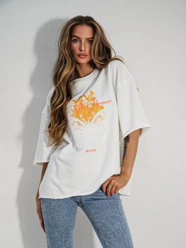 T-Shirt BUTTERFLY biały