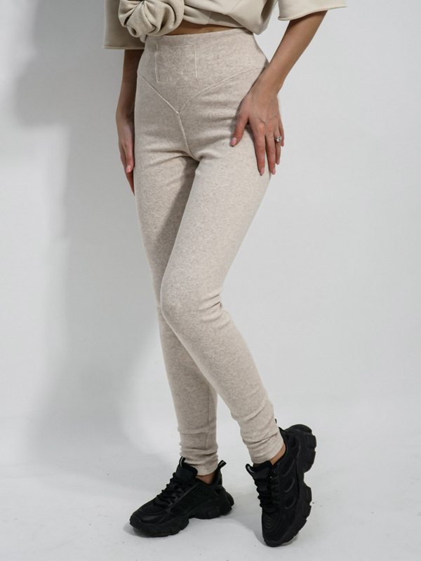 HYPNOTIZED LOGO leggings beige melange