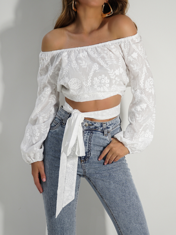 PRIME spangled blouse white
