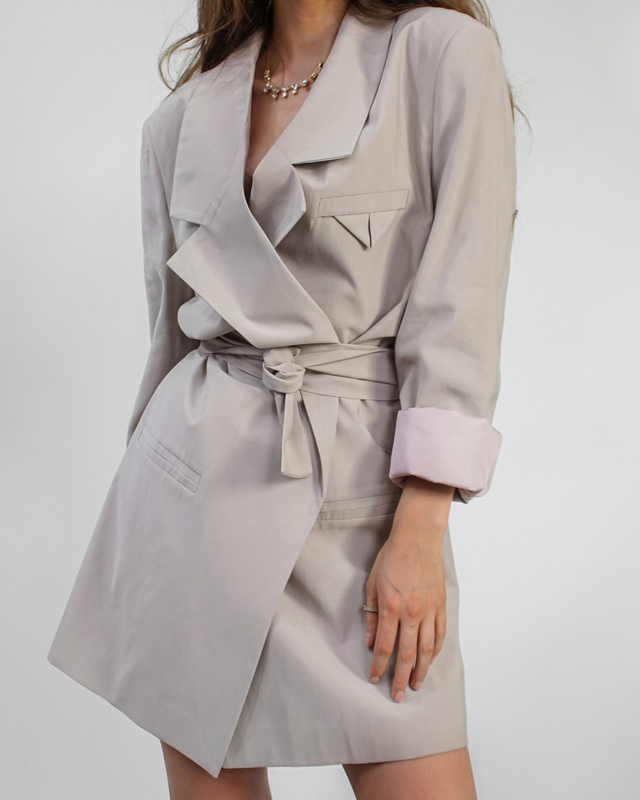 MAN WAS HERE dark beige jacket-dress