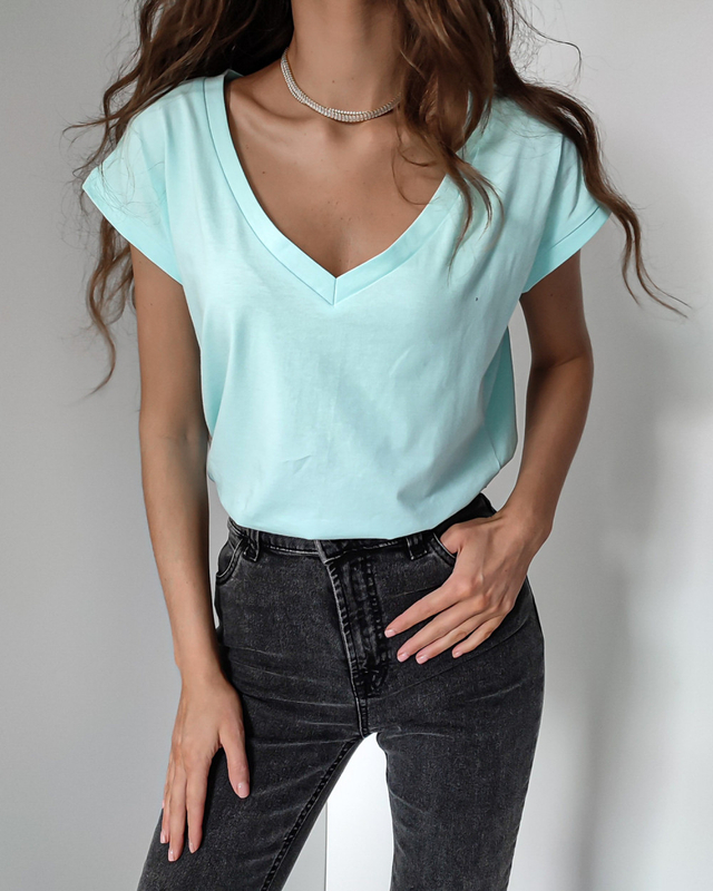 V-NECK LILA T-shirt