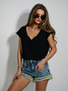 V-NECK T-shirt black