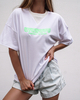 T-shirt COOL GIRL długi white-green