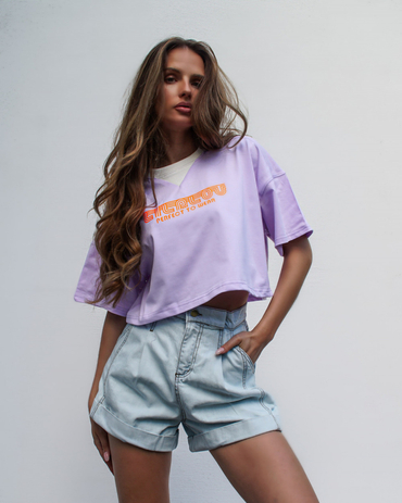 T-shirt COOL GIRL krótki lila