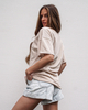 COOL GIRL long t-shirt beige