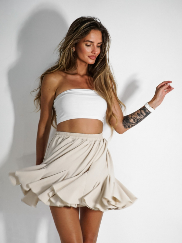 CLOCHE skirt light beige