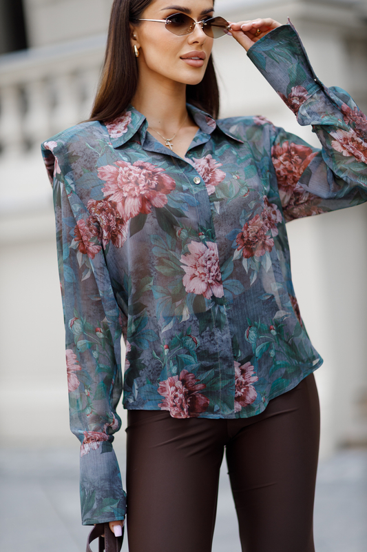 CAMILLA green shirt with flowers