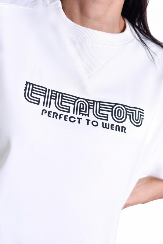T-shirt COOL GIRL długi biało-czarny
